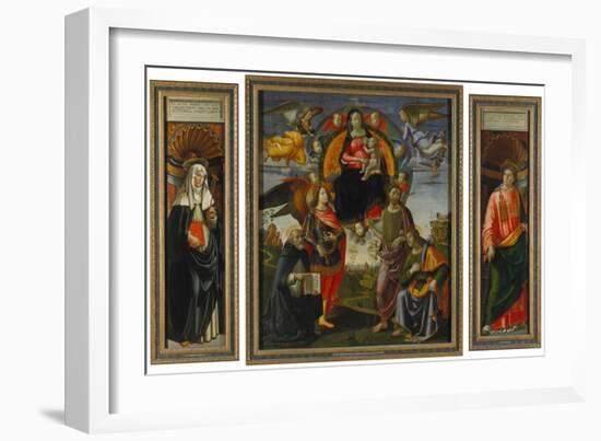 Parts of the Highaltar of S. Maria Novella Florence: Katharina V. Siena, Madonna with Child-Domenico Ghirlandaio-Framed Giclee Print