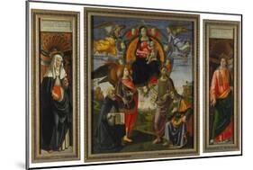 Parts of the Highaltar of S. Maria Novella Florence: Katharina V. Siena, Madonna with Child-Domenico Ghirlandaio-Mounted Giclee Print