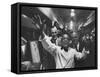 Party Aboard New Haven Train-Peter Stackpole-Framed Stretched Canvas