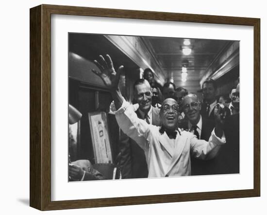 Party Aboard New Haven Train-Peter Stackpole-Framed Photographic Print