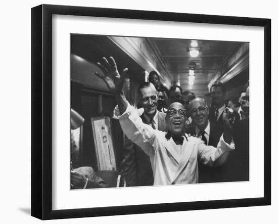 Party Aboard New Haven Train-Peter Stackpole-Framed Photographic Print