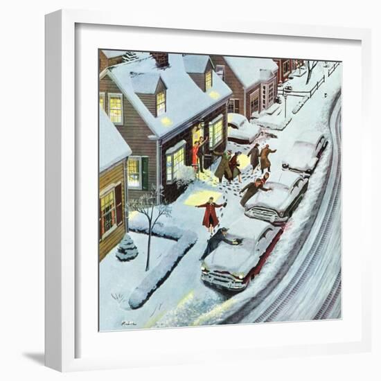 "Party After Snowfall", February 12, 1955-Ben Kimberly Prins-Framed Giclee Print