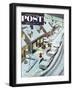 "Party After Snowfall" Saturday Evening Post Cover, February 12, 1955-Ben Kimberly Prins-Framed Giclee Print