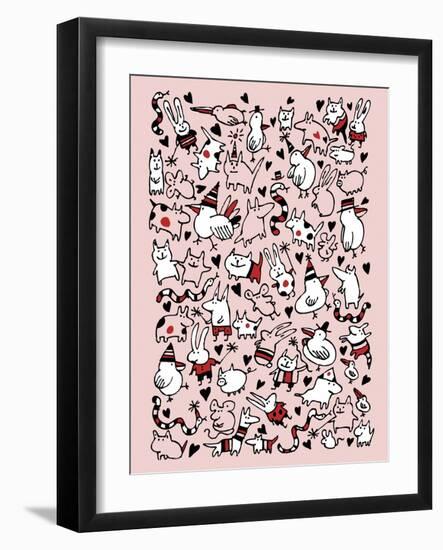 Party Animals-Carla Martell-Framed Giclee Print