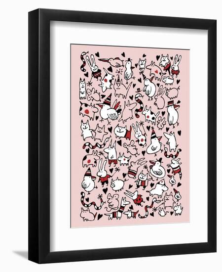 Party Animals-Carla Martell-Framed Premium Giclee Print