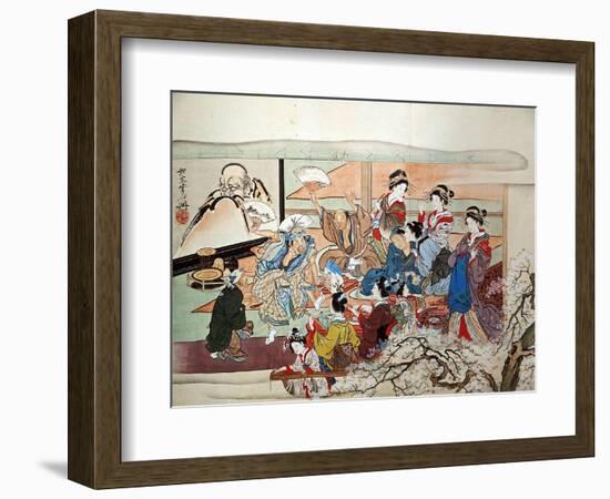 Party at Yoshiwara-Kyosai Kawanabe-Framed Giclee Print