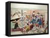 Party at Yoshiwara-Kyosai Kawanabe-Framed Stretched Canvas