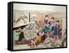 Party at Yoshiwara-Kyosai Kawanabe-Framed Stretched Canvas