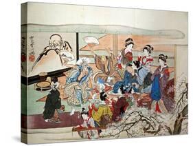 Party at Yoshiwara-Kyosai Kawanabe-Stretched Canvas