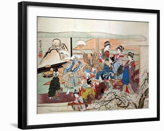 Party at Yoshiwara-Kyosai Kawanabe-Framed Giclee Print