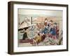 Party at Yoshiwara-Kyosai Kawanabe-Framed Premium Giclee Print