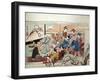 Party at Yoshiwara-Kyosai Kawanabe-Framed Premium Giclee Print