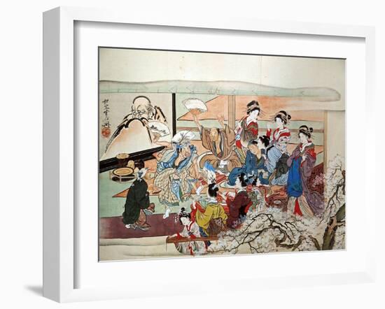 Party at Yoshiwara-Kyosai Kawanabe-Framed Giclee Print