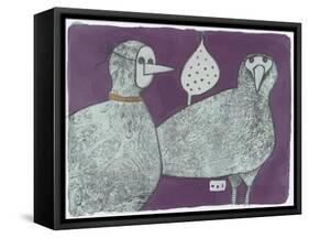 Party Birds, Incognito 11-Maria Pietri Lalor-Framed Stretched Canvas