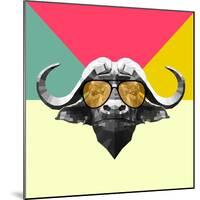 Party Buffalo in Glasses-Lisa Kroll-Mounted Art Print