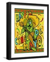 Party Cactus-Old Red Truck-Framed Giclee Print