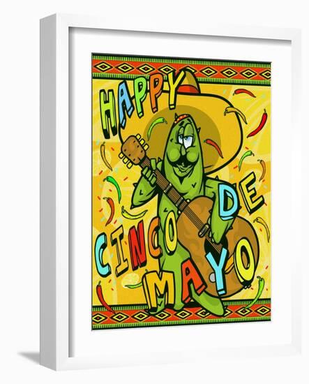 Party Cactus-Old Red Truck-Framed Giclee Print