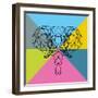 Party Elephant Polygon 2-Lisa Kroll-Framed Art Print