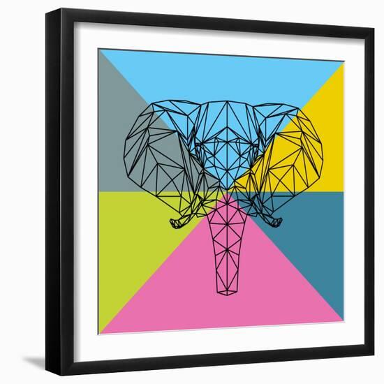 Party Elephant Polygon 2-Lisa Kroll-Framed Art Print
