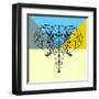 Party Elephant Polygon-Lisa Kroll-Framed Art Print