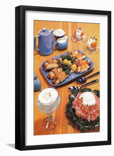 Party Food with Pigs in Blankets-null-Framed Art Print