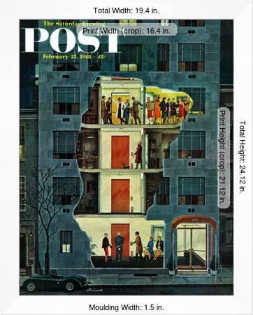 Party Holding Up The Elevator Saturday Evening Post Cover February 25 1961 Giclee Print Ben Kimberly Prins Allposters Com