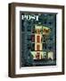 "Party Holding Up the Elevator," Saturday Evening Post Cover, February 25, 1961-Ben Kimberly Prins-Framed Giclee Print