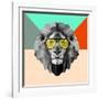 Party Lion in Glasses-Lisa Kroll-Framed Art Print