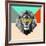 Party Lion in Glasses-Lisa Kroll-Framed Art Print