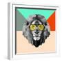 Party Lion in Glasses-Lisa Kroll-Framed Art Print