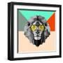 Party Lion in Glasses-Lisa Kroll-Framed Art Print