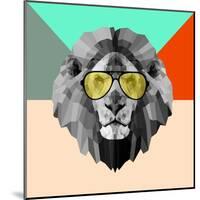 Party Lion in Glasses-Lisa Kroll-Mounted Art Print