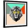 Party Lion in Glasses-Lisa Kroll-Framed Art Print