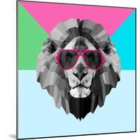 Party Lion in Red Glasses-Lisa Kroll-Mounted Art Print