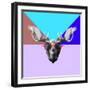 Party Moose in Glasses-Lisa Kroll-Framed Art Print