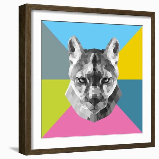 Party Mountain Lion-Lisa Kroll-Framed Art Print