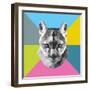 Party Mountain Lion-Lisa Kroll-Framed Art Print