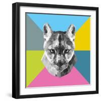 Party Mountain Lion-Lisa Kroll-Framed Art Print