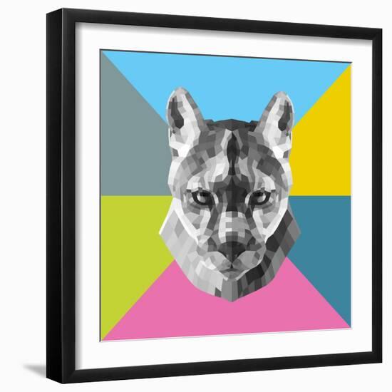 Party Mountain Lion-Lisa Kroll-Framed Art Print