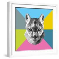 Party Mountain Lion-Lisa Kroll-Framed Art Print