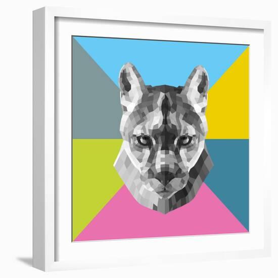 Party Mountain Lion-Lisa Kroll-Framed Art Print