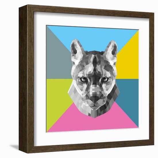 Party Mountain Lion-Lisa Kroll-Framed Art Print