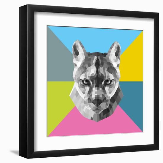 Party Mountain Lion-Lisa Kroll-Framed Art Print