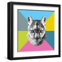 Party Mountain Lion-Lisa Kroll-Framed Art Print