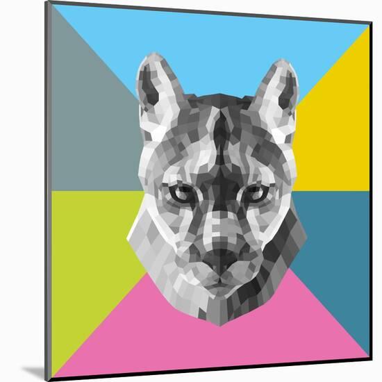 Party Mountain Lion-Lisa Kroll-Mounted Art Print