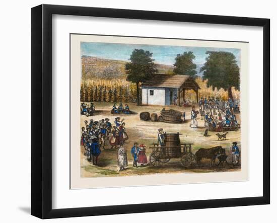 Party of the Harvest of the Grapes. Wine-null-Framed Giclee Print