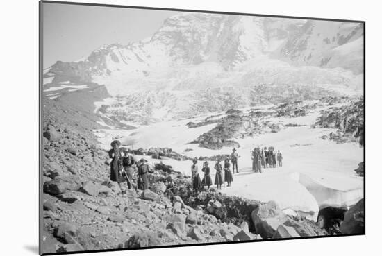 Party of Women Mountaineers in the North Cascades, Circa 1909-Asahel Curtis-Mounted Giclee Print