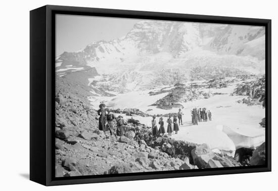 Party of Women Mountaineers in the North Cascades, Circa 1909-Asahel Curtis-Framed Stretched Canvas