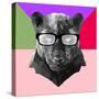 Party Panther in Glasses-Lisa Kroll-Stretched Canvas
