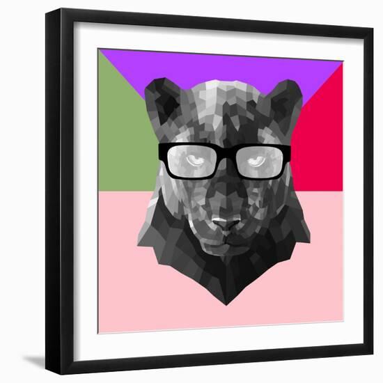 Party Panther in Glasses-Lisa Kroll-Framed Art Print